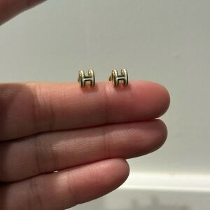 Elegant Gold h stainless steel gold plated mini Stud Earrings